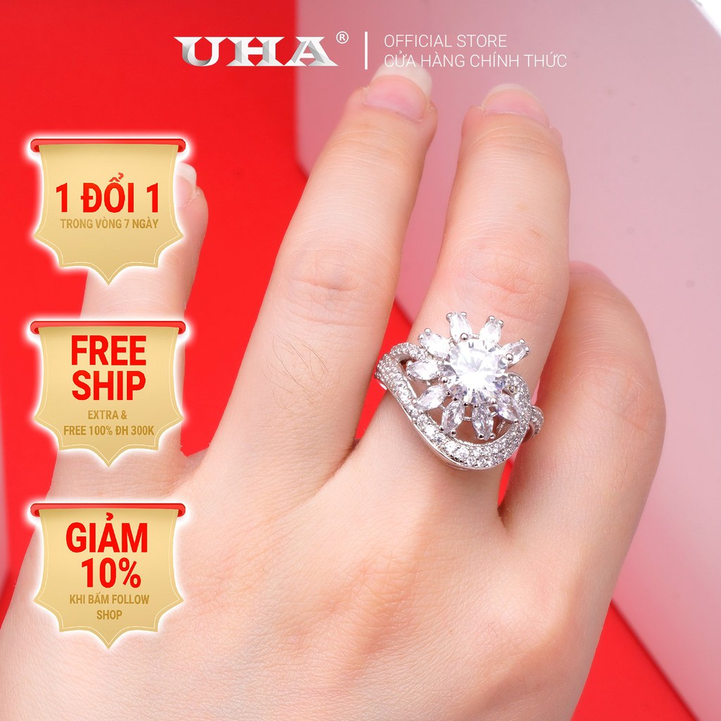 Nhẫn nữ đính xoàn mạ vàng 18K cao cấp (giá tốt nhất)  N502160T-170