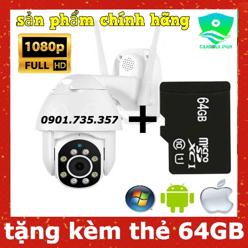 Camera ngoài trời xoay 2.0 Full HD 1080 kèm thẻ nhớ 64GB | WebRaoVat - webraovat.net.vn