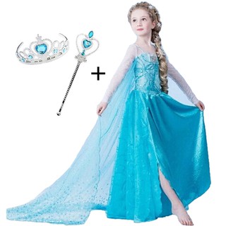 WFRV Kids Girls Dress Frozen Elsa Anna Cosplay Party Princess Halloween Fancy Dress
