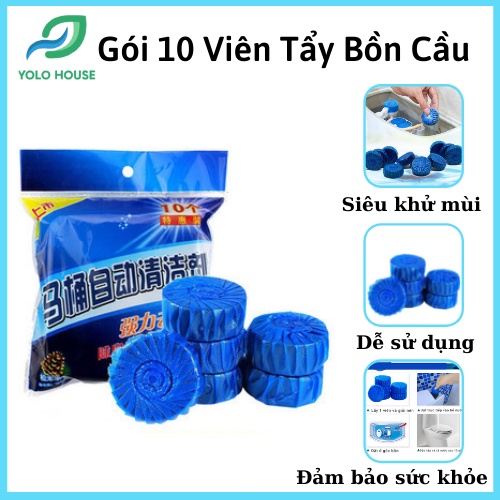 Combo 10 viên tẩy bồn cầu khử mùi diệt khuẩn thế hệ mới, Bộ 10 viên khử mùi tẩy bồn cầu diệt sạch vi khuẩn