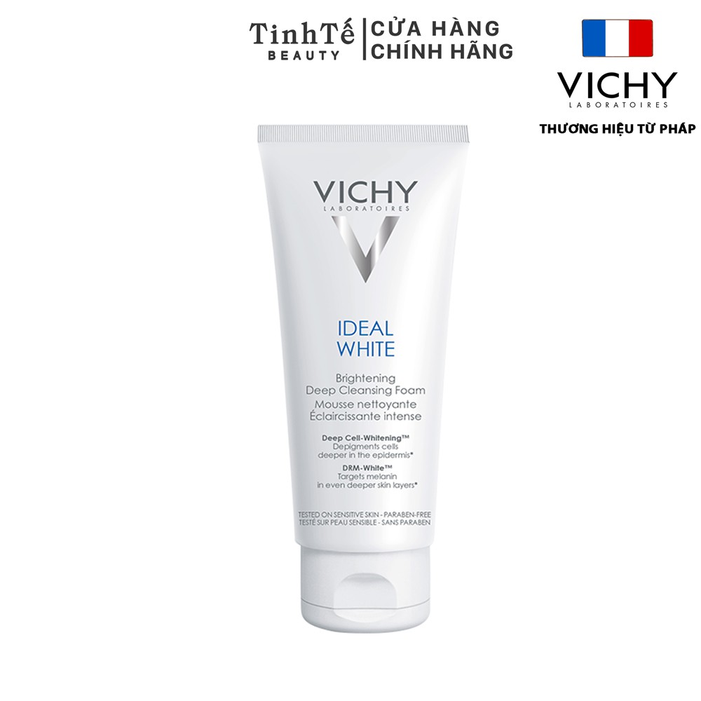 Sữa Rửa Mặt Tạo Bọt Dưỡng Trắng Da Giảm Thâm Nám Vichy Ideal White Brightening Deep Cleansing Foam 100ml