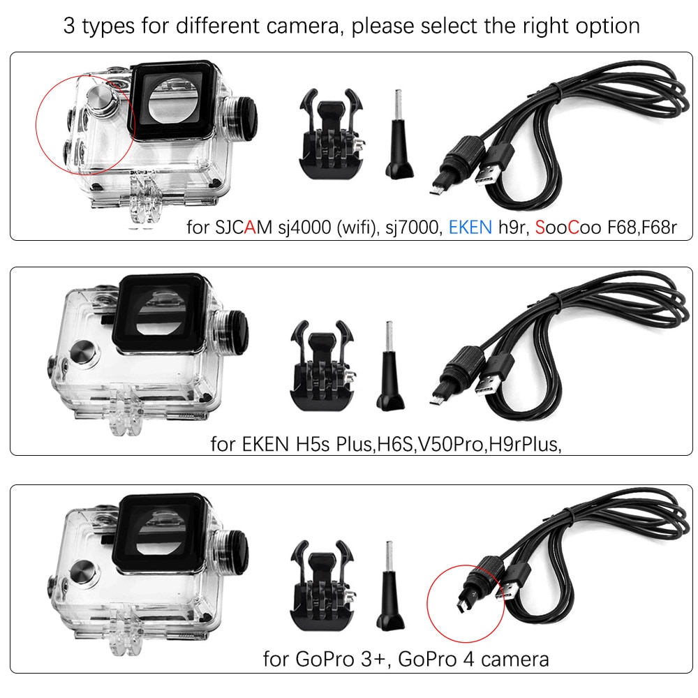 Vỏ Bảo Vệ Chống Thấm Nước Eken H9 H9R Sj4000 H5S H9Rplus Cho Gopro 4 F68 C30