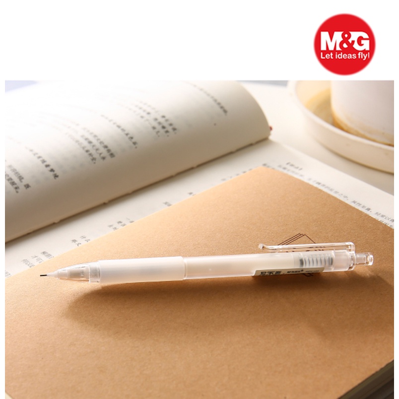 Bút chì kim công nghệ tự trôi ngòi độc đáo AMPH1404 thân màu trắng phong cách Nhật Bản đơn giản chất lượng phong cách