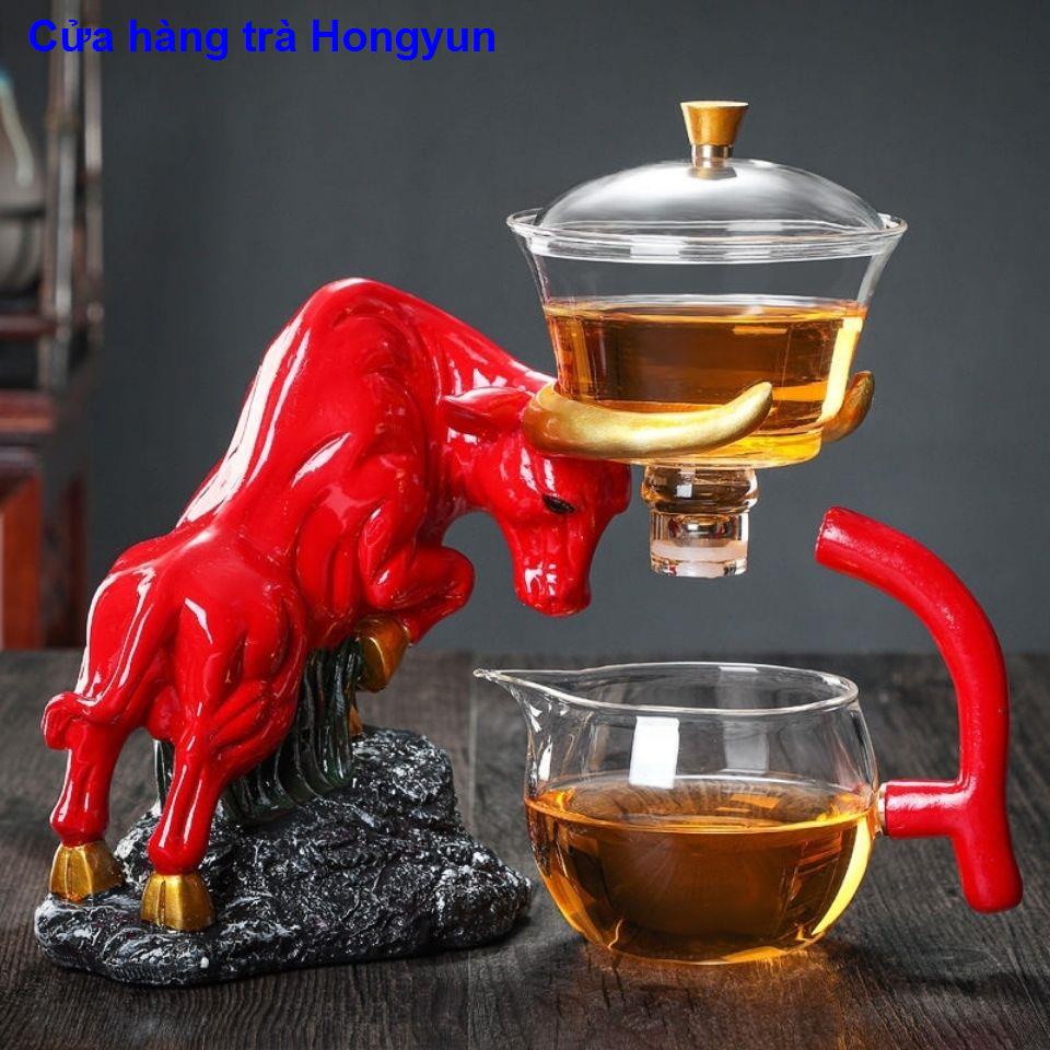 Bộ ấm pha trà bán tự động bằng thủy tinh chịu nhiệt cao Teacup văn phòng cao cấp trà Kung Fu từ tính hút trà tại nhà