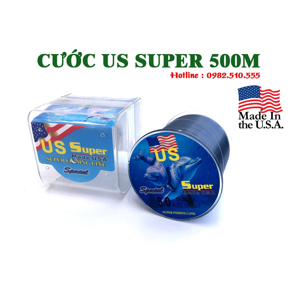 Cước Mỹ US SUPER 500m - Cước Tàng hình, Chống mài mòn, Chống Xoắn