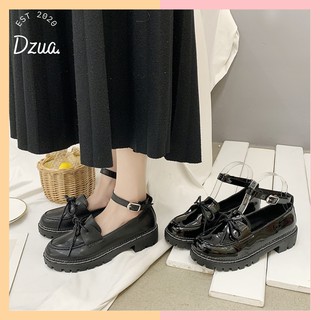 [Sẵn 38, 39 nhám, 37 bóng] Giày búp bê phong cách lolita kèm quai da nhám, da bóng (ảnh thật ở cuối)