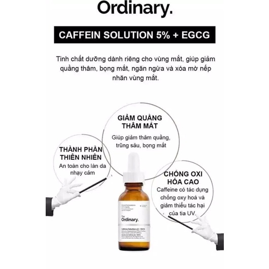 Serum giảm quầng thâm và bọng mắt The Ordinary Caffeine - Bản Canada đủ Bill