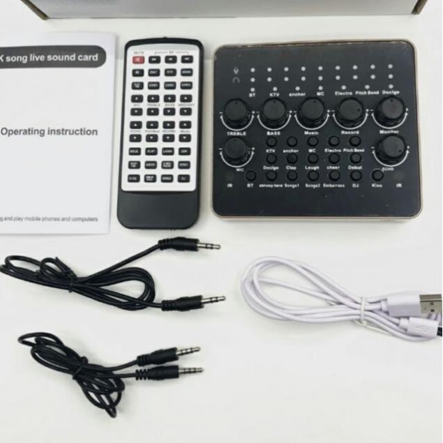 Sound Card V10 - Sound Card Thu Âm,Live Stream,Karaoke,Có Bluetooth,AutoTune,Giả Dọng, (AT100-BM 900-AQ220-S8-V8-V9-V10)