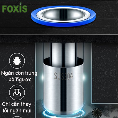 Ngăn mùi thoát sàn  INOX 304 ĐÚC, Ngăn mùi tuyệt đối, thoát nước nhanh, ngăn cồn trùng bò ngược