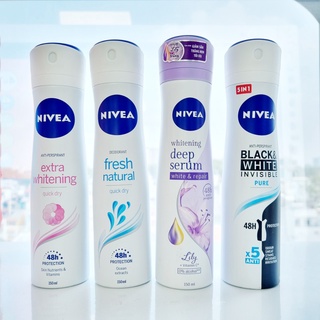 Xịt khử mùi nữ Nivea 150ml / Xịt thơm body Nivea Extra Whitening ngăn mồ hôi 48h