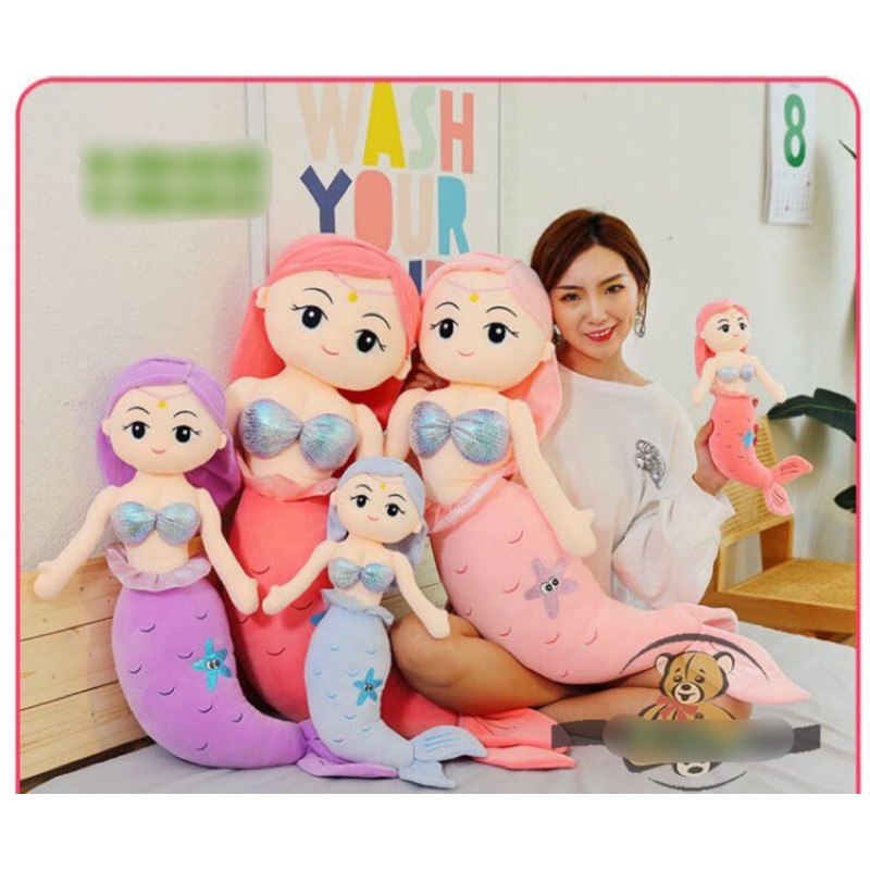 Gấu Bông Nàng Tiên Cá Cute Nhiều Màu Sắc, Gấu Bông Xinh Cho Bé Size 60cm