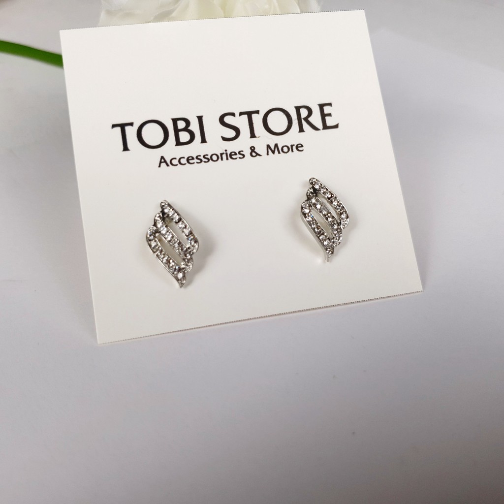 Khuyên tai nữ đôi cánh thiên thần đính đá lấp lánh TB224 TOBI STORE