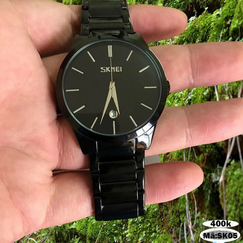 ĐỒNG HỒ THỜI TRANG NAM SKMEI Dây kim loại đen lịch ngày - TR.Watches