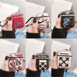 OFF WHITE Vỏ Đựng Bảo Vệ Hộp Sạc Tai Nghe Airpods 1 / 2 Hình Ngộ Nghĩnh