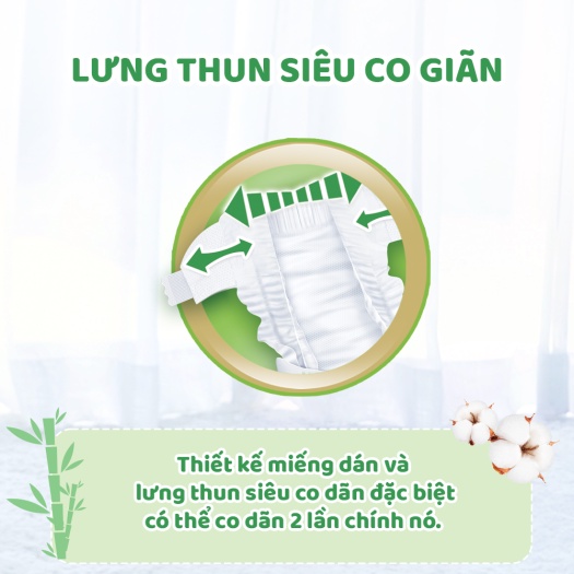 Tã/bỉm Quần/Dán Molfix thiên nhiên bông Organic size M76 tặng 8 miếng ( 5-10kg )