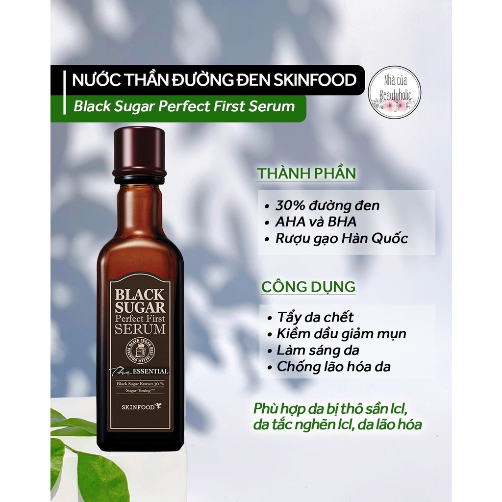 Nước thần dưỡng da SKINFOOD BLACK SUGAR OERFECRT FIRST SERUM THE ESSENTIAL