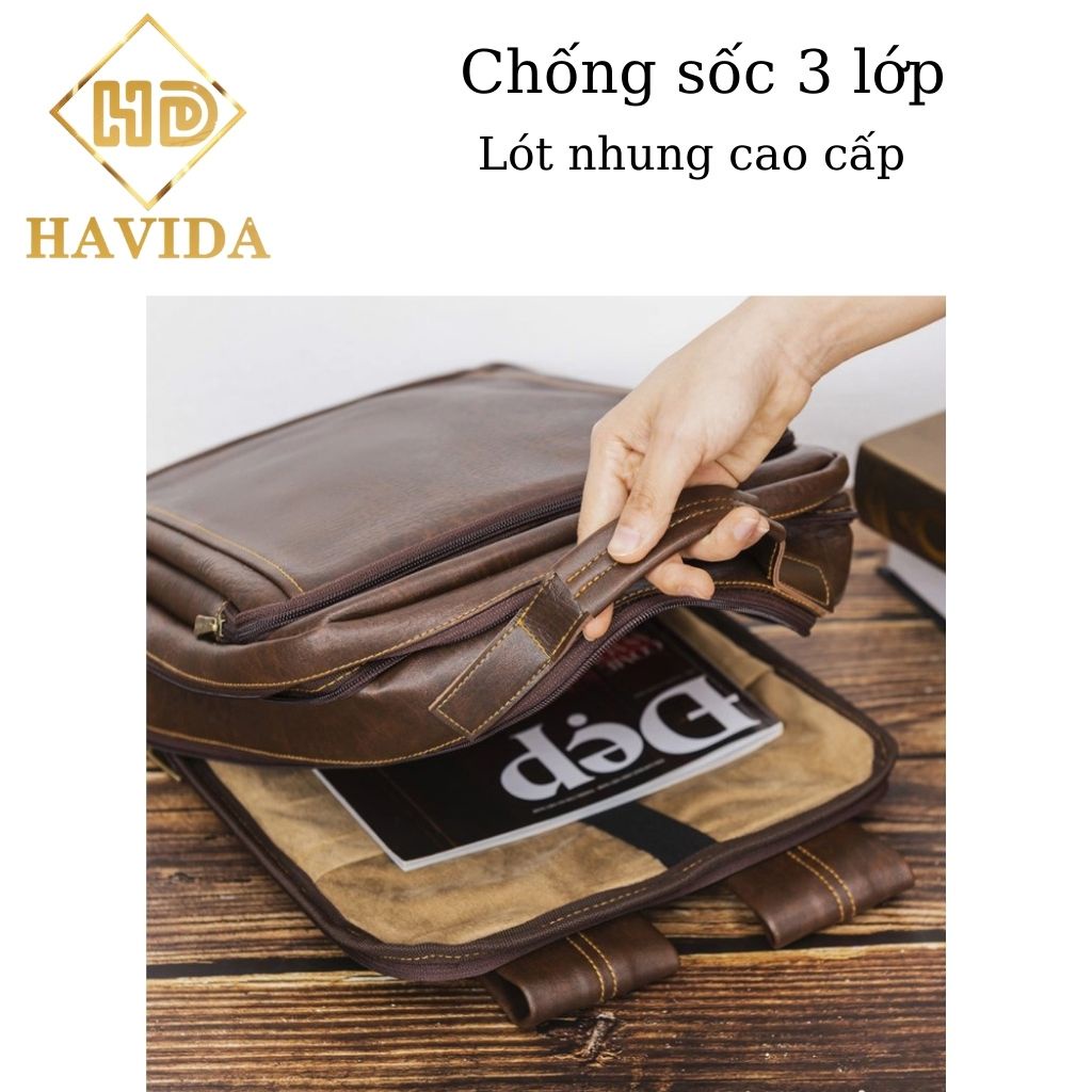 cặp học sinh havida v1 cao cấp da thật - hàng chính hãng