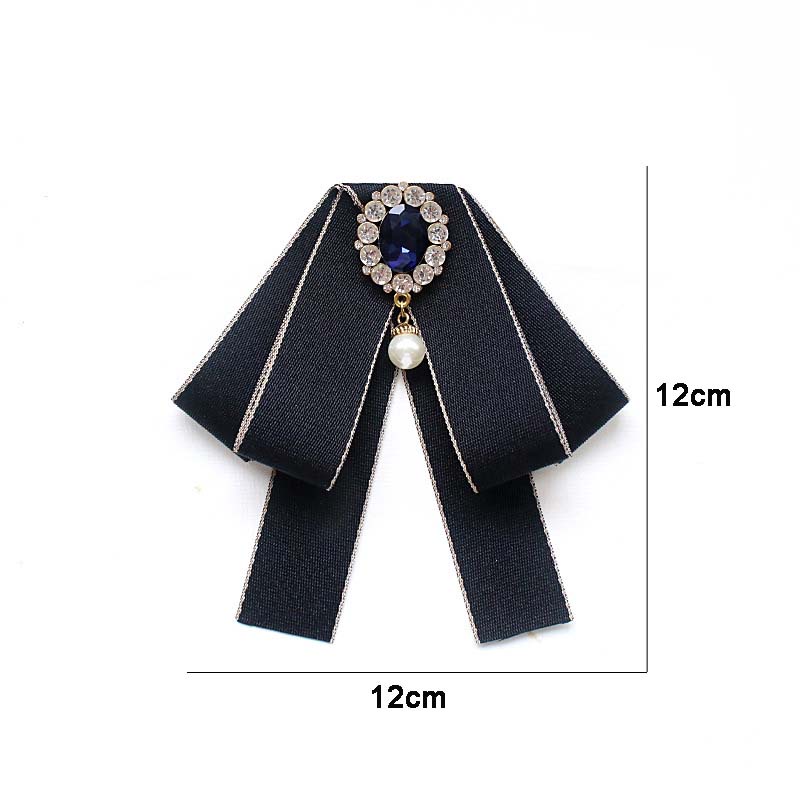 Nơ Cài Cổ Áo Đồng Phục Nữ Sinh Đính Ngọc Trai Phong Cách Vintage