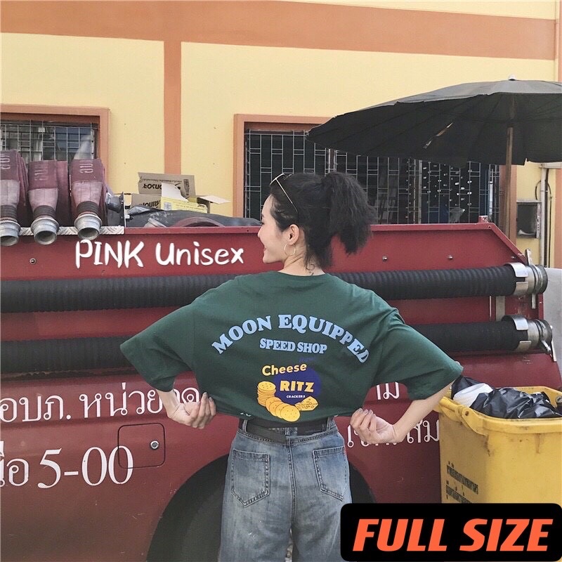 Áo thun phông Full size PINK tay lỡ form rộng MOON Unisex