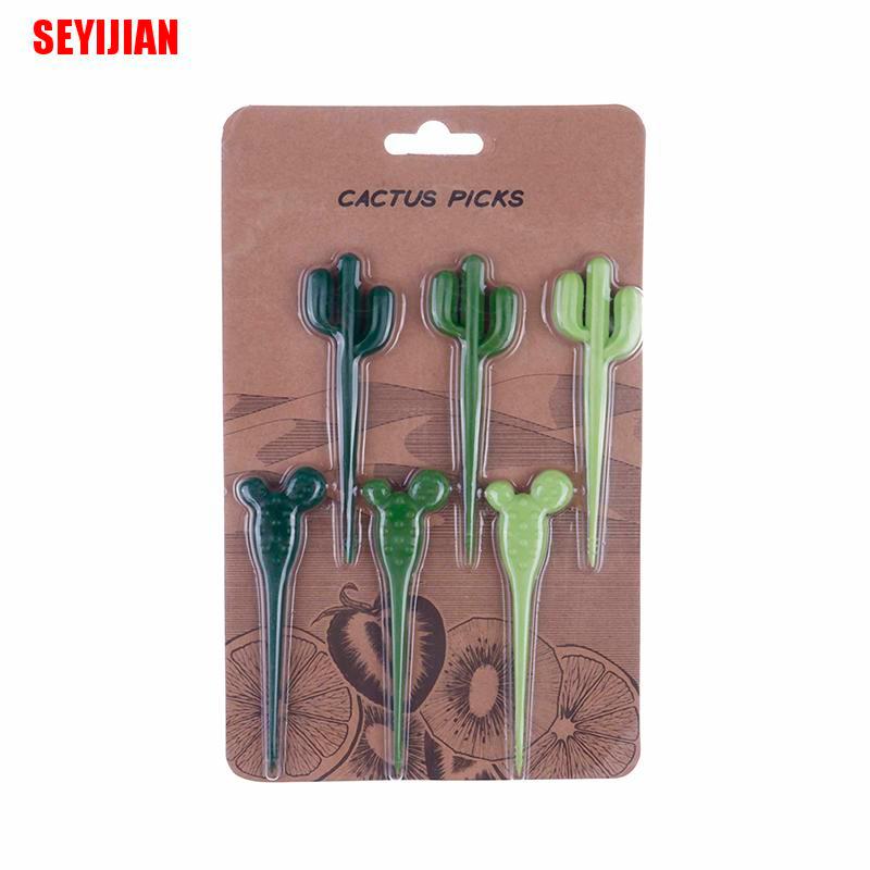 Bộ 6 Nĩa Ăn Trái Cây Hình Xương Rồng Xinh Xắn