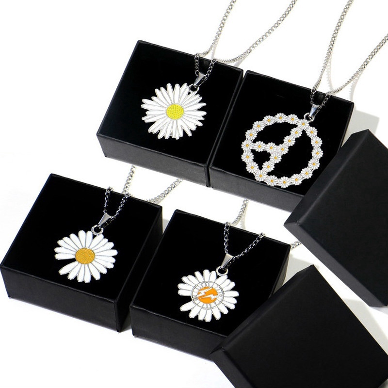 Kpop Bigbang G-Dragon Trắng Hoa Cúc Mặt Dây Chuyền Vòng Cổ Thời Trang Peaceminusone Hoa Cúc Trang Sứ