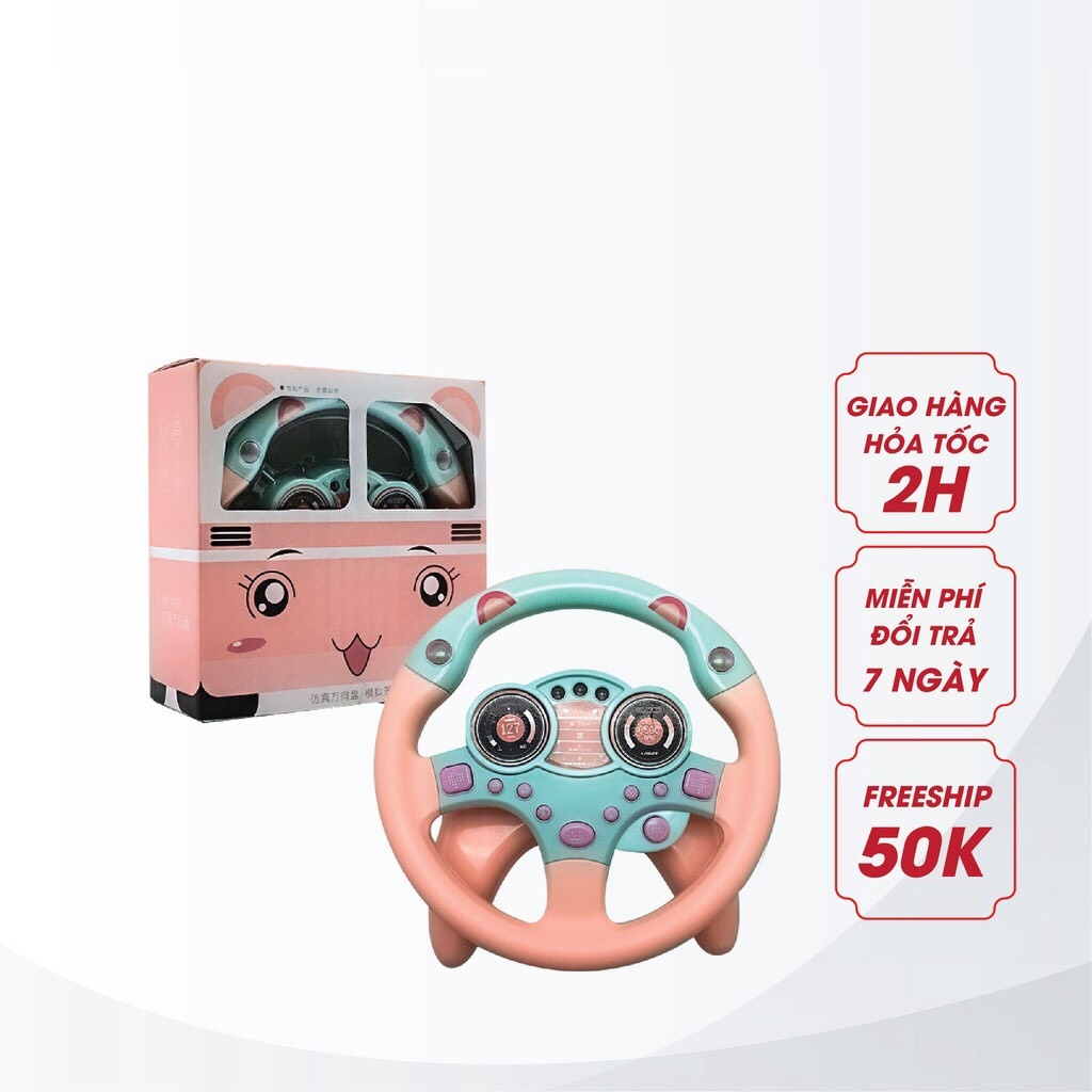 Đồ chơi vô lăng ô tô cho bé có nhạc và các nút điều khiển chất liệu nhựa ABS cao cấp