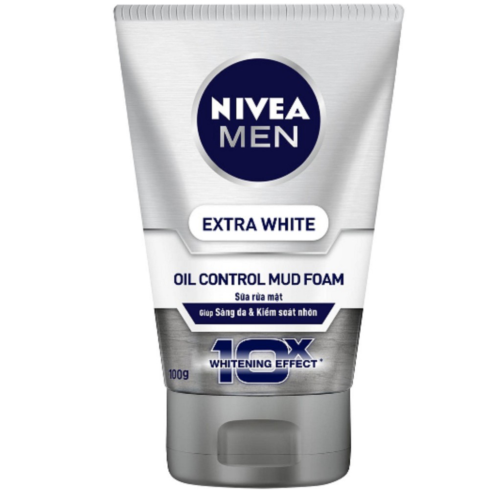 Sữa rửa mặt Nivea Men Mud giúp sáng da & kiểm soát nhờn 100g