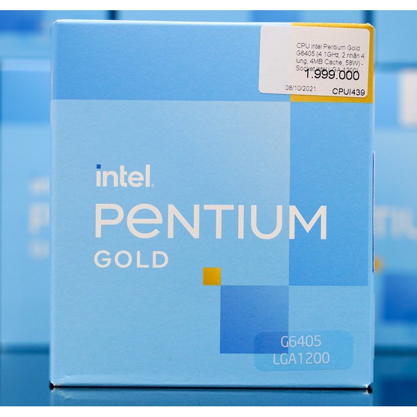 CPU Intel Pentium Gold G6405 (4.1GHz, 2 nhân 4 luồng, 4MB Cache, 58W) - Socket Intel LGA 1200)