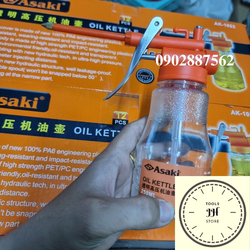 bình châm nhớt asaki nhựa trong 350ml chính hãng