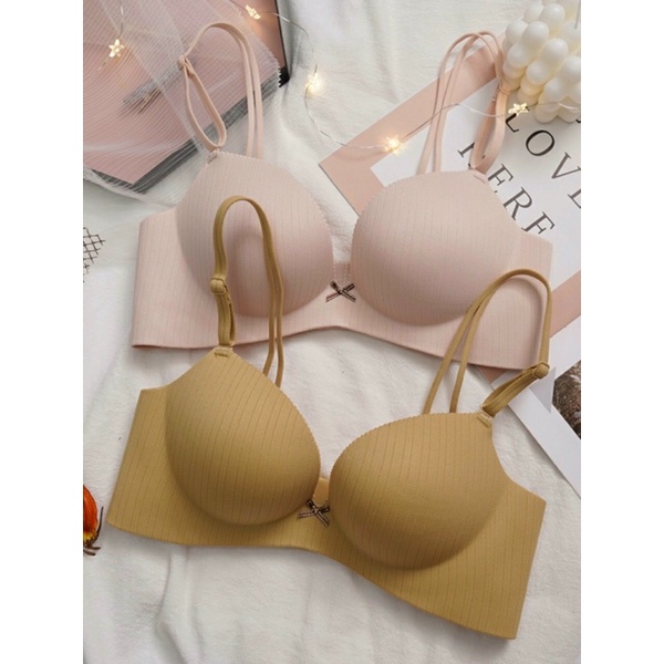 Áo lót nữ su đúc không gọng nâng ngực họa tiết kẻ sọc chìm