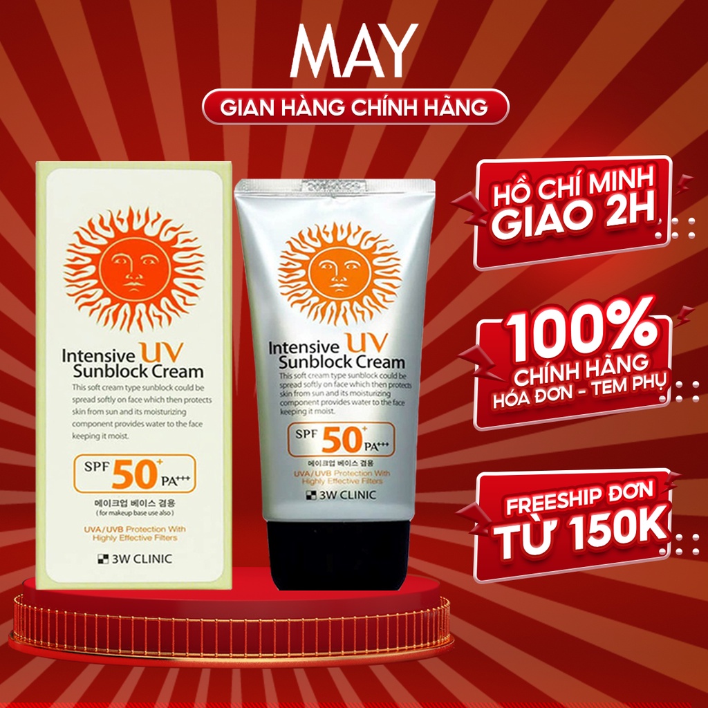 Kem Chống Nắng 3W CLINIC UV Sunblock Cream SPF 50+ PA+++ 70ml