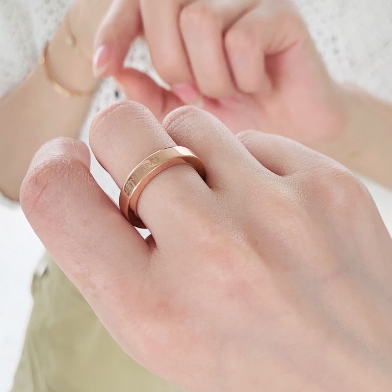Nhẫn cặp đôi Calvin Klein Hook Rose Gold Ring - Nhẫn CK Authentic, thẻ tag, bill check Code