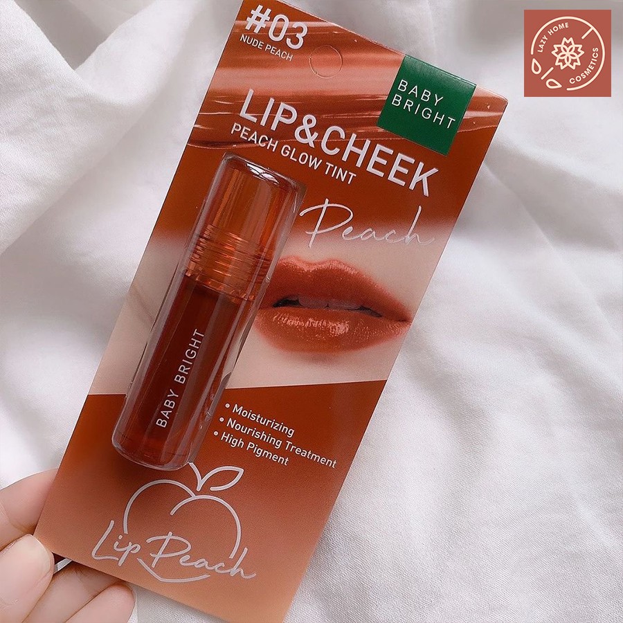 Son Tint Bóng Baby Bright Peach Glow Tint 2in1 Má - Môi Thái Lan | BigBuy360 - bigbuy360.vn