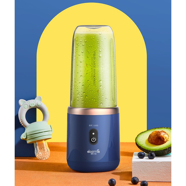 Máy xay sinh tố cầm tay mini Xiaomi Deerma NU05 Hồng 2 lưỡi xay công suất mạnh, Máy xay ép hoa quả vt186
