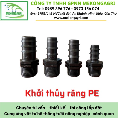Khởi thủy ren ống PE (16/21mm, 20/21mm, 20/27mm, 25/27mm) - (5 cái)