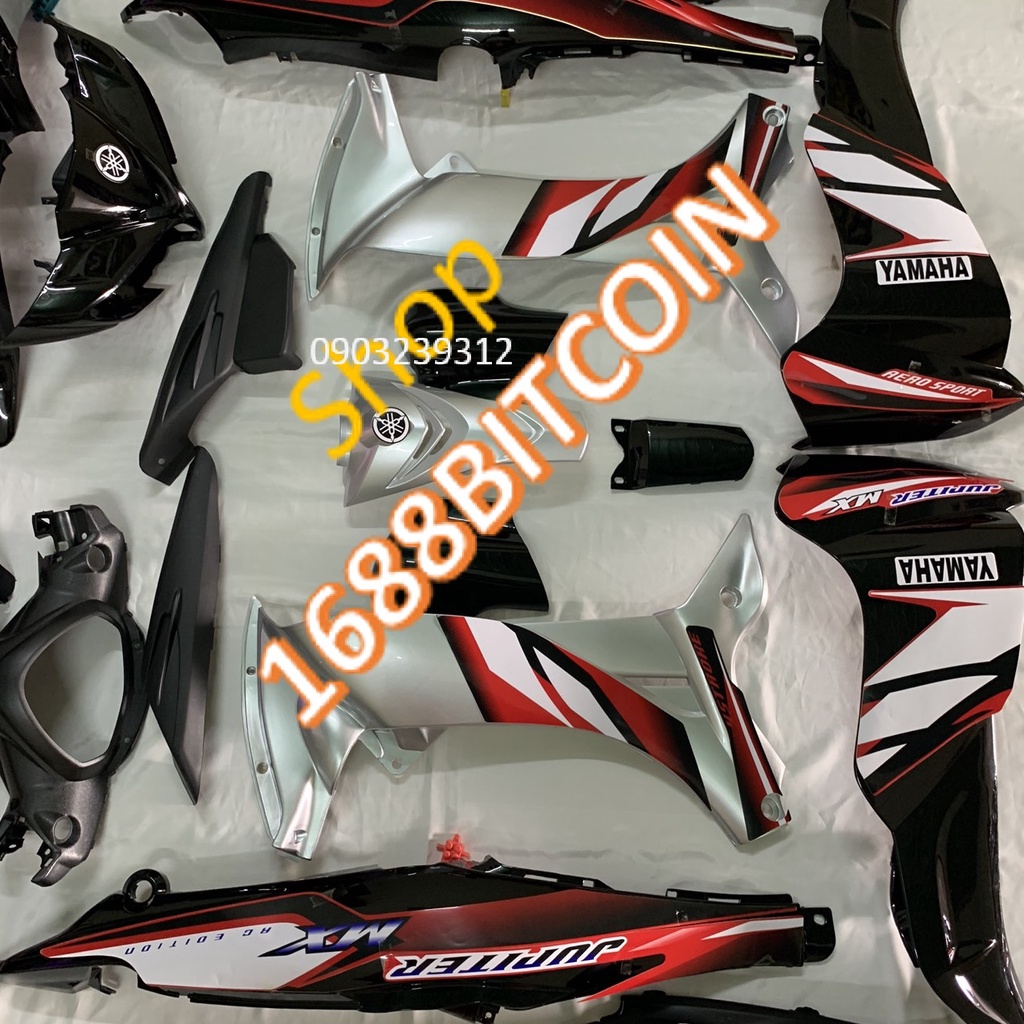 Bộ dàn áo xe JUPITER MX màu ĐEN BẠC--vỏ nhựa xe Jupiter GRAVITA -nhựa nguyên sinh cao cấp