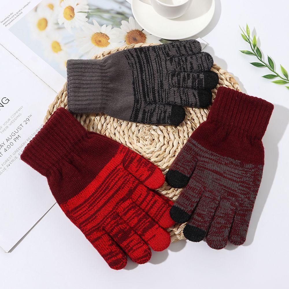 Găng Tay Len Hở Ngón Mềm Mại Co Giãn Giữ Ấm Mùa Đông