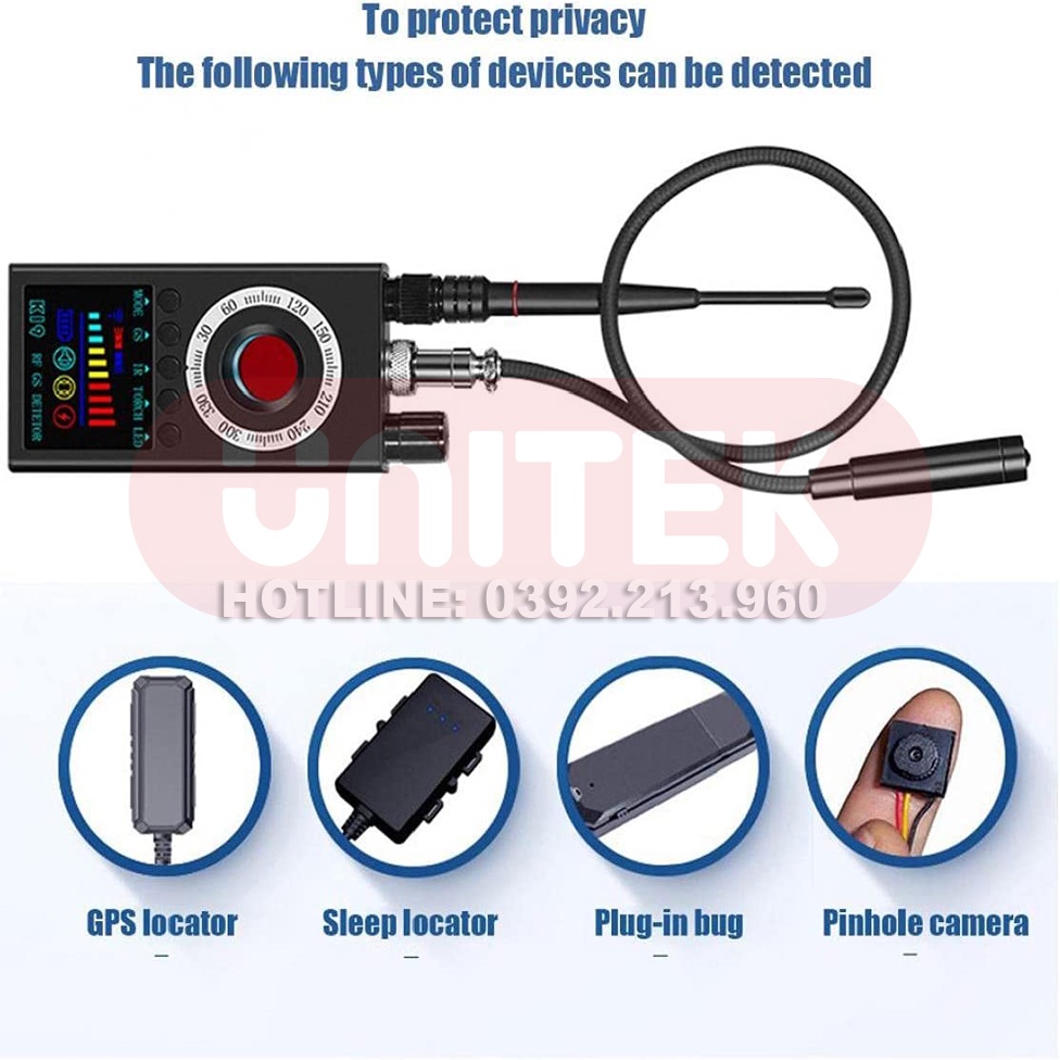 Máy Dò Phát Hiện Theo Dõi Camera, GPS, Định Vị Detector K19
