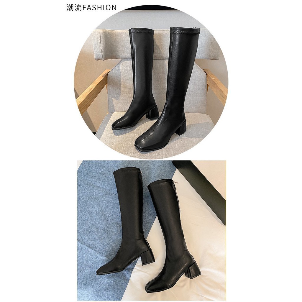(MS A999-CO SAN) BOOT ĐÙI NỮ - BOOTS ĐÙI NỮ KHÓA SAU GÓT VUÔNG MŨI TRÒN MẪU MỚI NHẤT HÀNG QUẢNG CHÂU