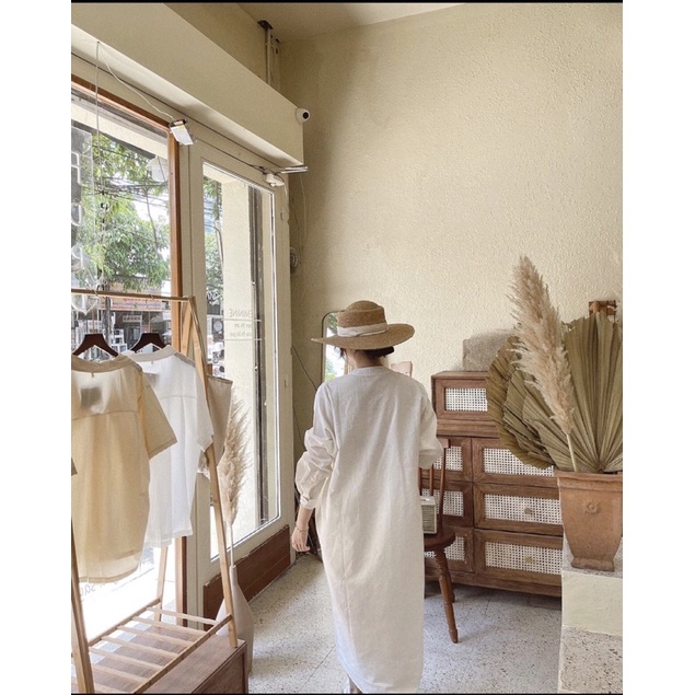 Đầm sơ mi linen trẻ trung năng động