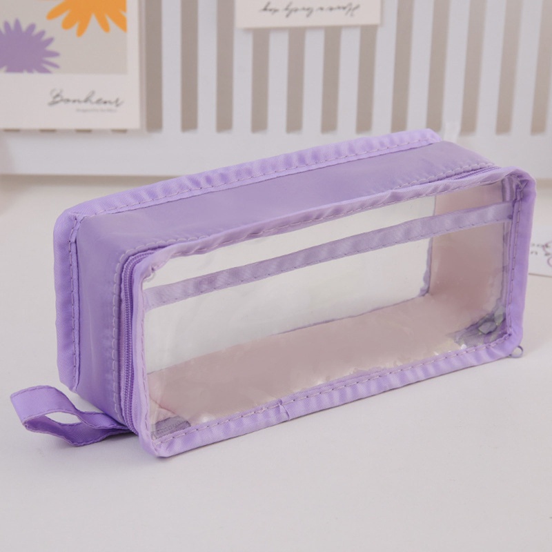 Seng Túi Đựng Bút Chì Vệ Sinh Phối Khóa Kéo Đáng Yêu Trong Suốt Dành Cho Du Lịch Trẻ Em Người Trẻ