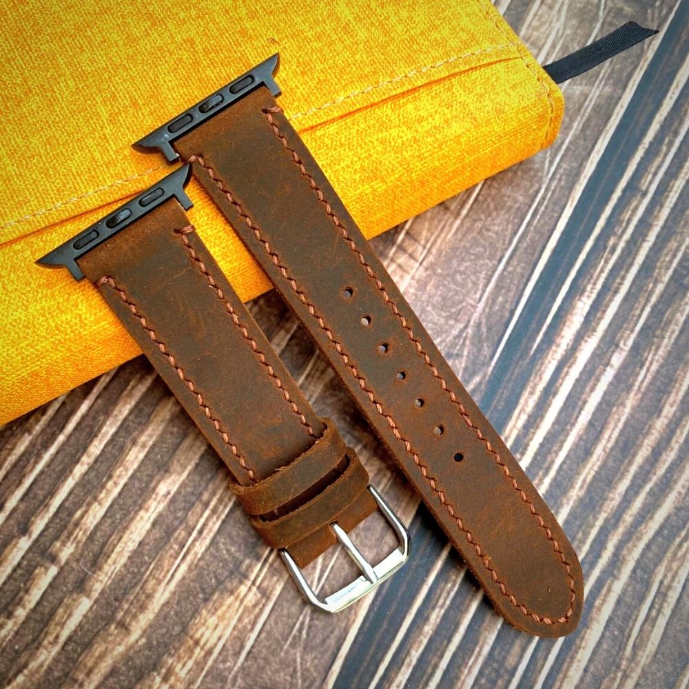 Dây Apple Watch Vnstrap dây đeo đồng hồ Apple Watch series 3 4 5 6 7 se da bò sáp 38mm 40mm 42mm 44mm iwatch M5