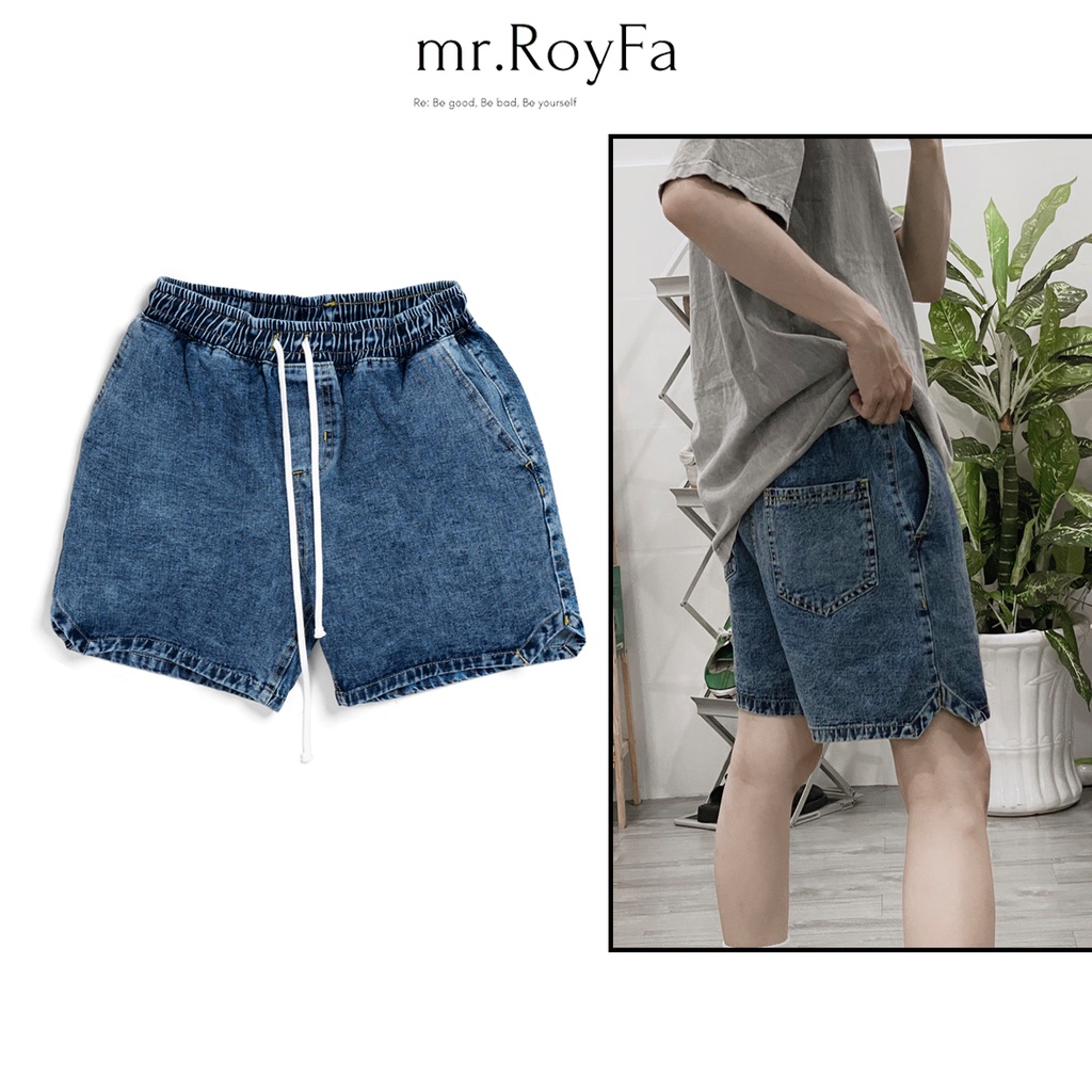 Quần Short Jean ngắn xẻ tà cá tính lưng thun cao cấp