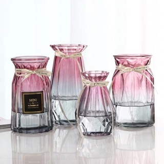 Set lọ hoa trang trí bàn làm việc bằng thuỷ tinh