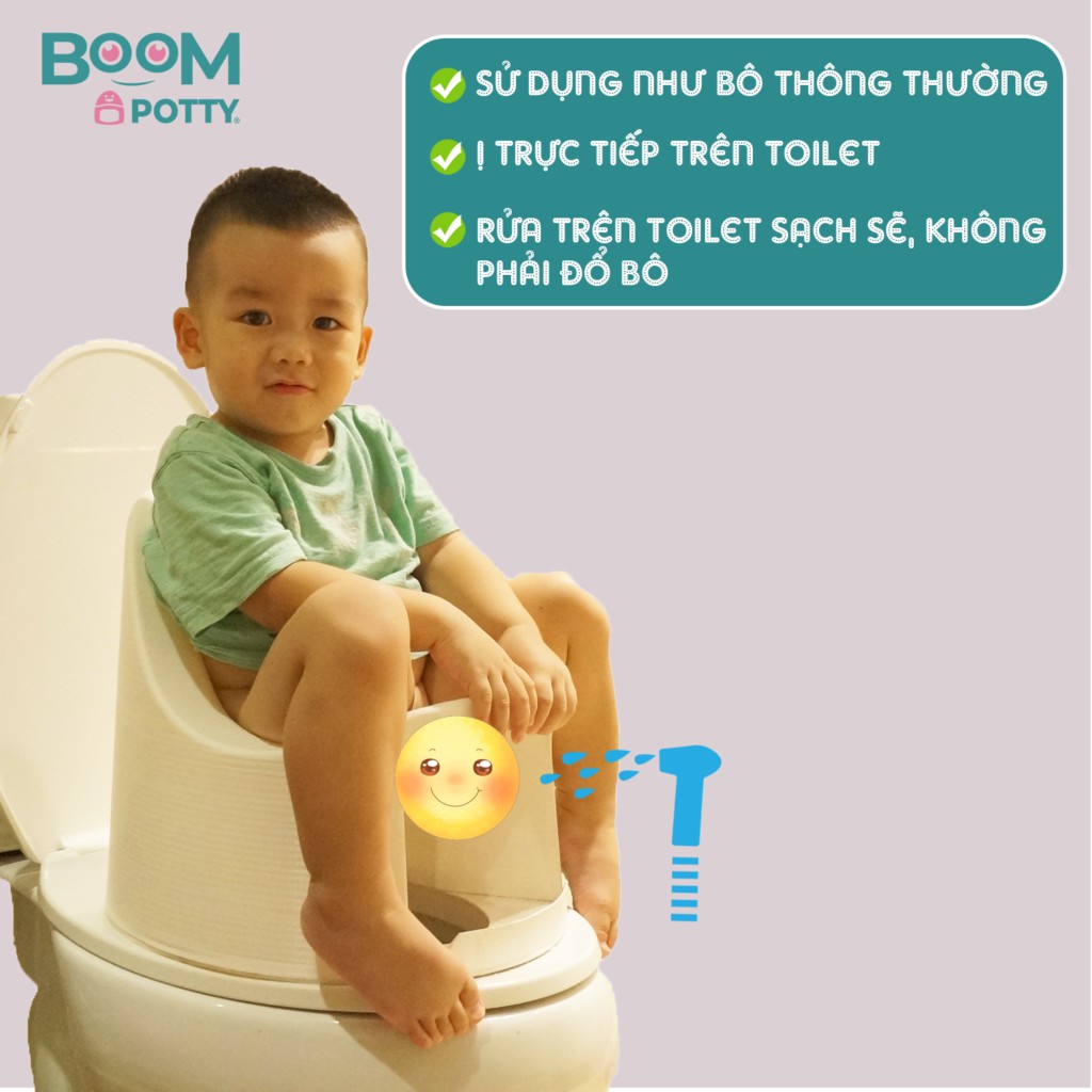 [Mã FMCG8 giảm 8% đơn 500K] ⭐ Freeship 70k ⭐ Bô vệ sinh cao cấp đa năng Boom Potty cho bé