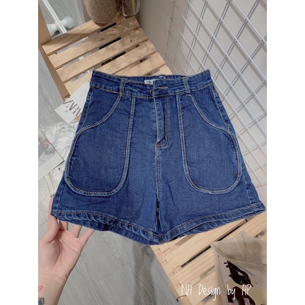 QUẦN SOOC BÒ TÚI VUÔNG VIỀN CHỈ