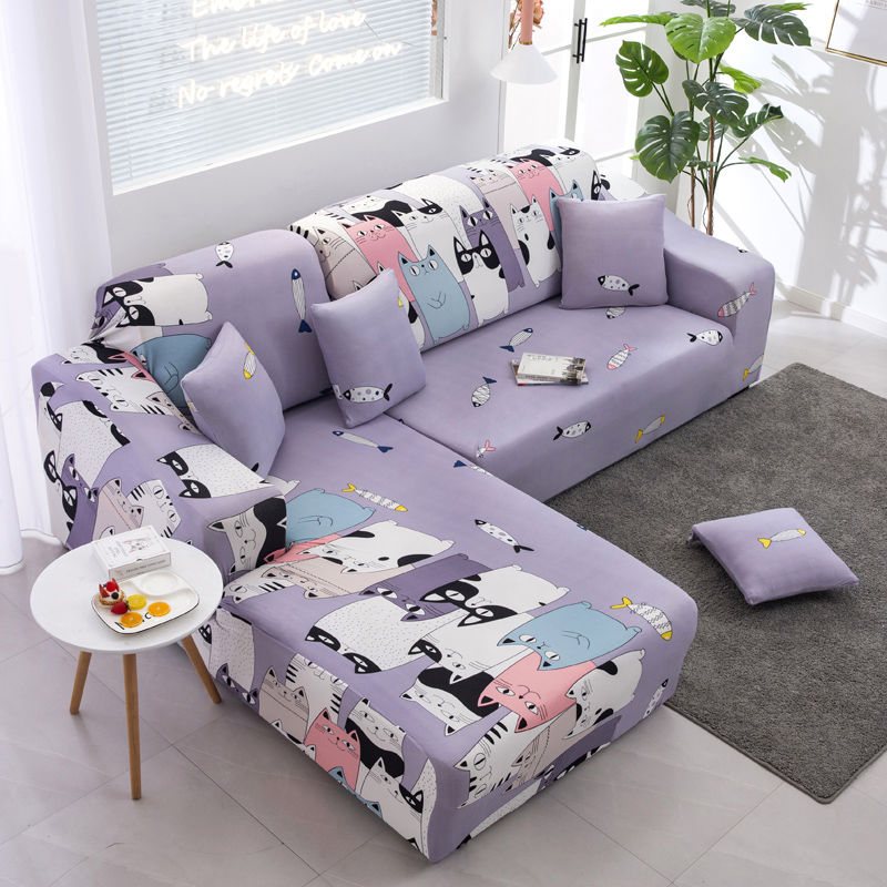 Vỏ Bọc Ghế Sofa 1 / 2 / 3 / 4 Chỗ Ngồi Hình Chữ L Co Giãn Chống Trượt Tiện Dụng