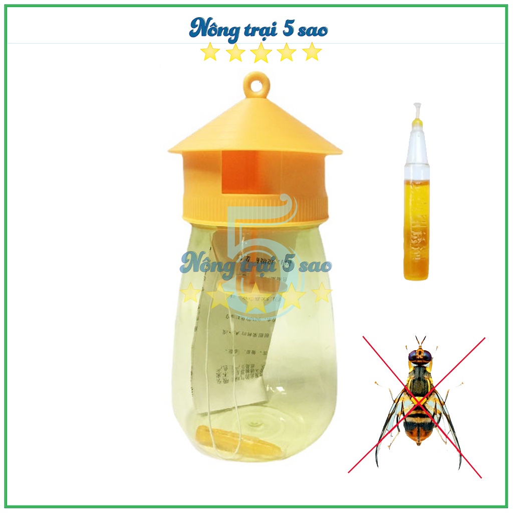 Lồng bẫy ong vàng ruồi giấm kèm lọ dẫn dụ hấp dẫn ruồi vàng côn trùng hiệu quả nhanh, an toàn môi trường