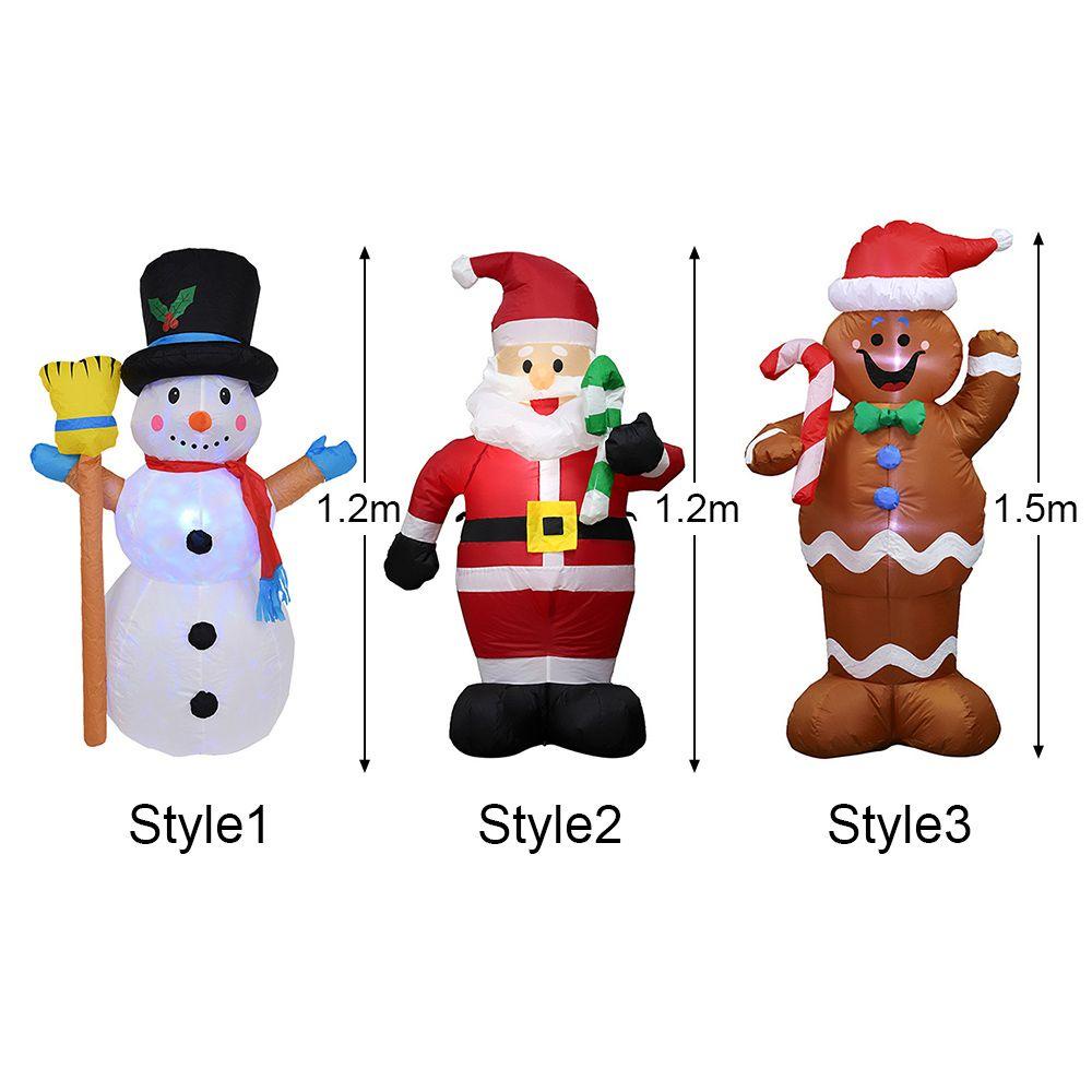 Búp Bê Ông Già Noel Bơm Hơi Có Đèn Trang Trí Sân Vườn Ngoài Trời
