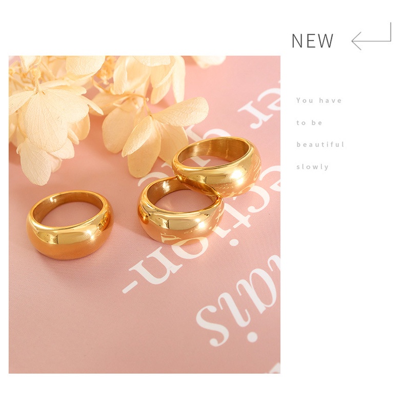 Nhẫn Thép Titan Mạ Vàng Sang Trọng Thời Trang Cho Nữ